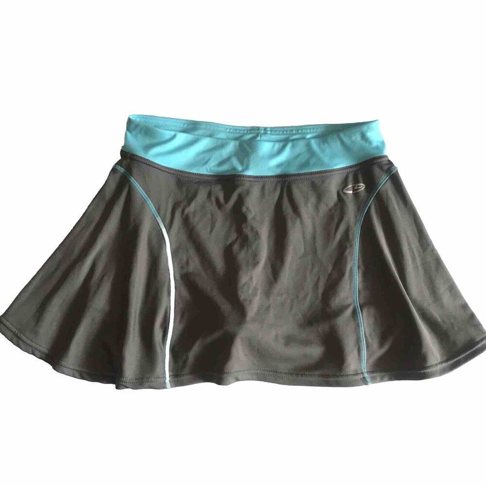 Champion C9 Tennis Skort Shorts Duo Dry Girls Gray Aqua Blue Activewear XL 14-16